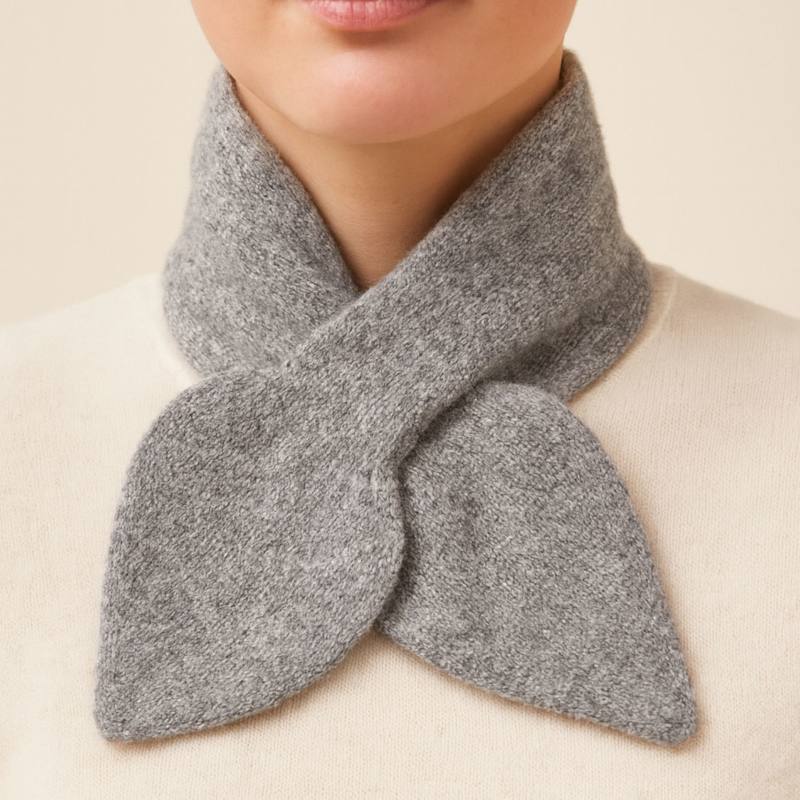 Thumbnail of Pure Cashmere Scarf - Grey Bow Tie Nek Warmer image