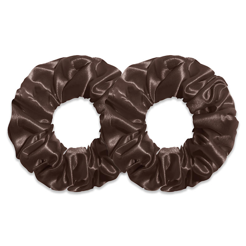 Thumbnail of Pure Mulberry Classic Silk Scrunchies - Chocolate image