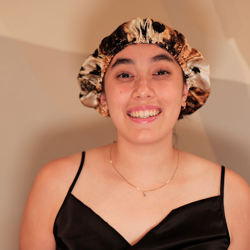 Thumbnail of Pure Mulberry Silk Double Layer Bonnet Leopard image
