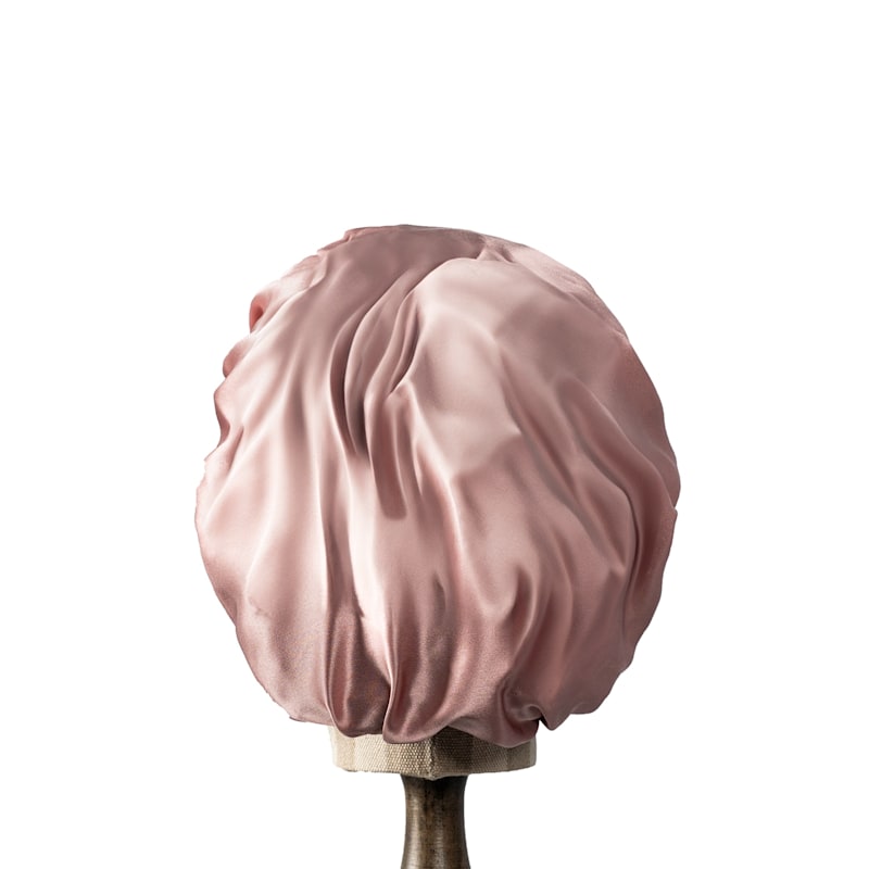 Thumbnail of Pure Mulberry Silk Dusty Rose Hair Bonnet | Single Layer With Adjustable Elastic | Pink Sleeping Bonnet Gift image