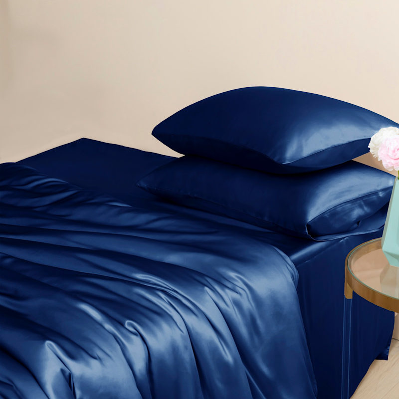 Thumbnail of Pure Mulberry Silk - Duvet Cover - King Size - Navy image