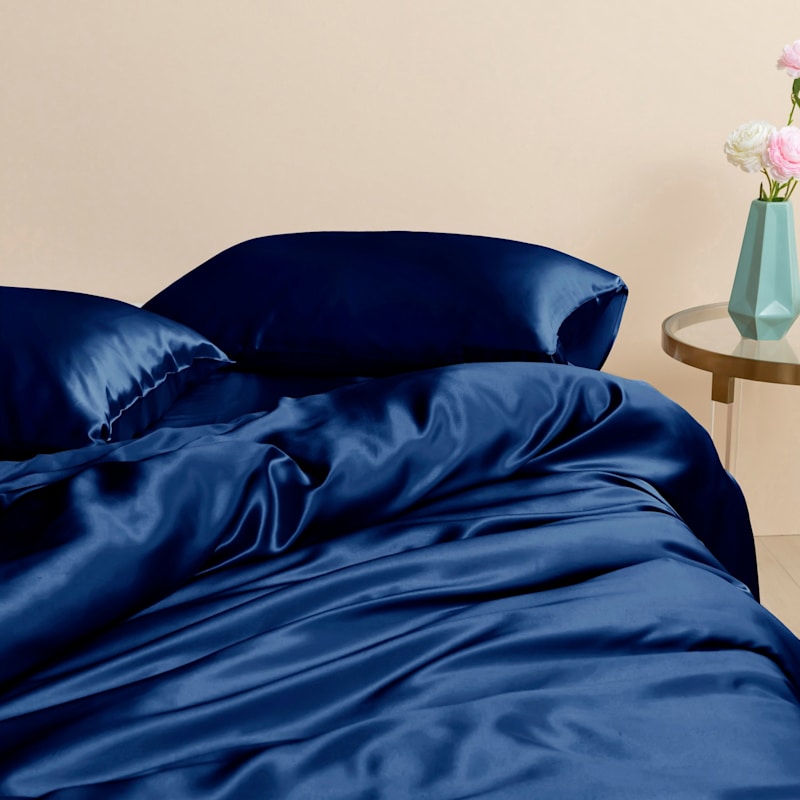 Thumbnail of Pure Mulberry Silk - Duvet Cover - King Size - Navy image