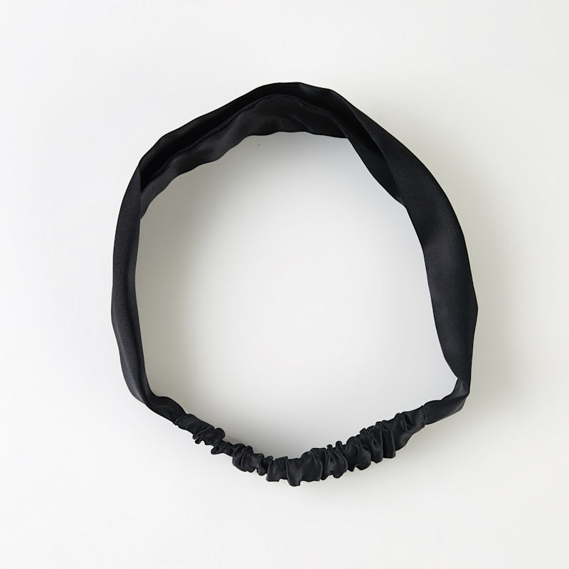 Thumbnail of Pure Mulberry Silk Flat Headband - Set Of Two - Black image