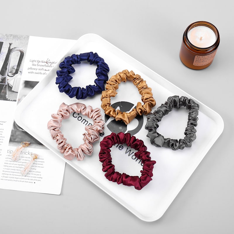 Thumbnail of Pure Mulberry Silk Mini Scrunchie Set Of Ten image