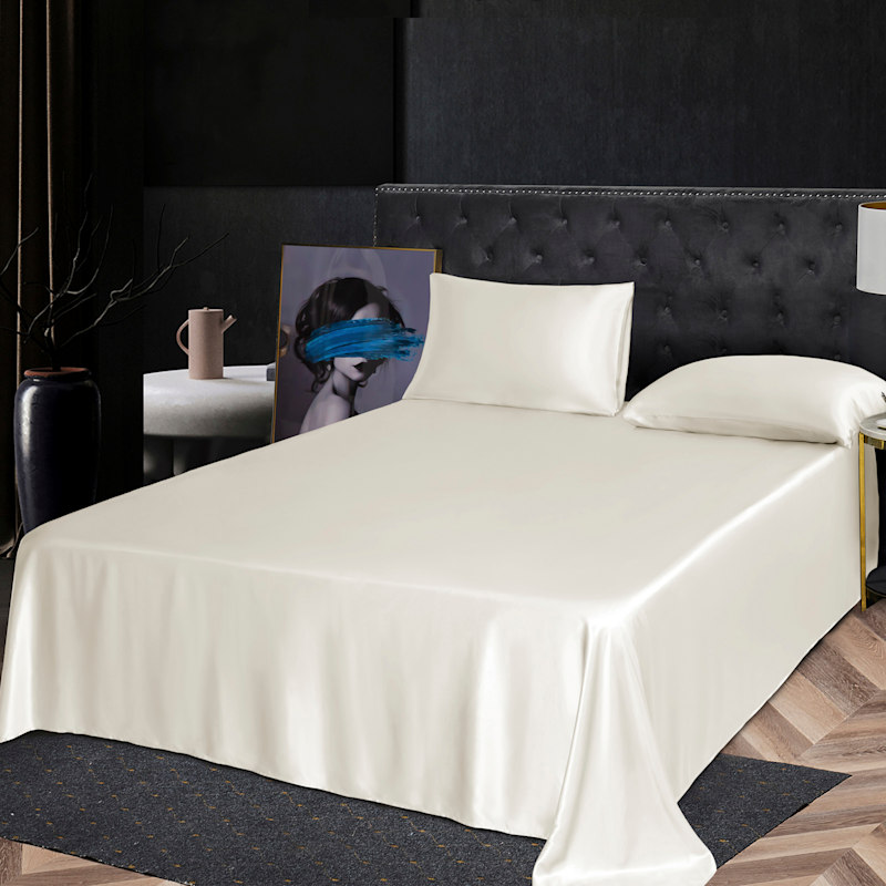 Thumbnail of Pure Mulberry Silk Seamless Flat Sheet - King - Ivory image