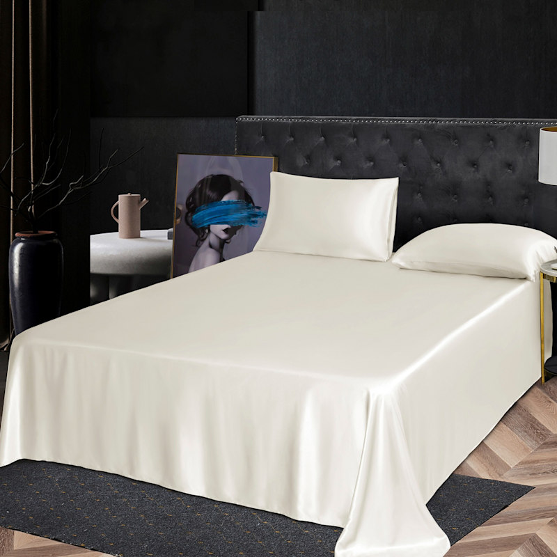 Thumbnail of Pure Mulberry Silk Seamless - Four-Piece Sheet Set - Double Size - Ivory image