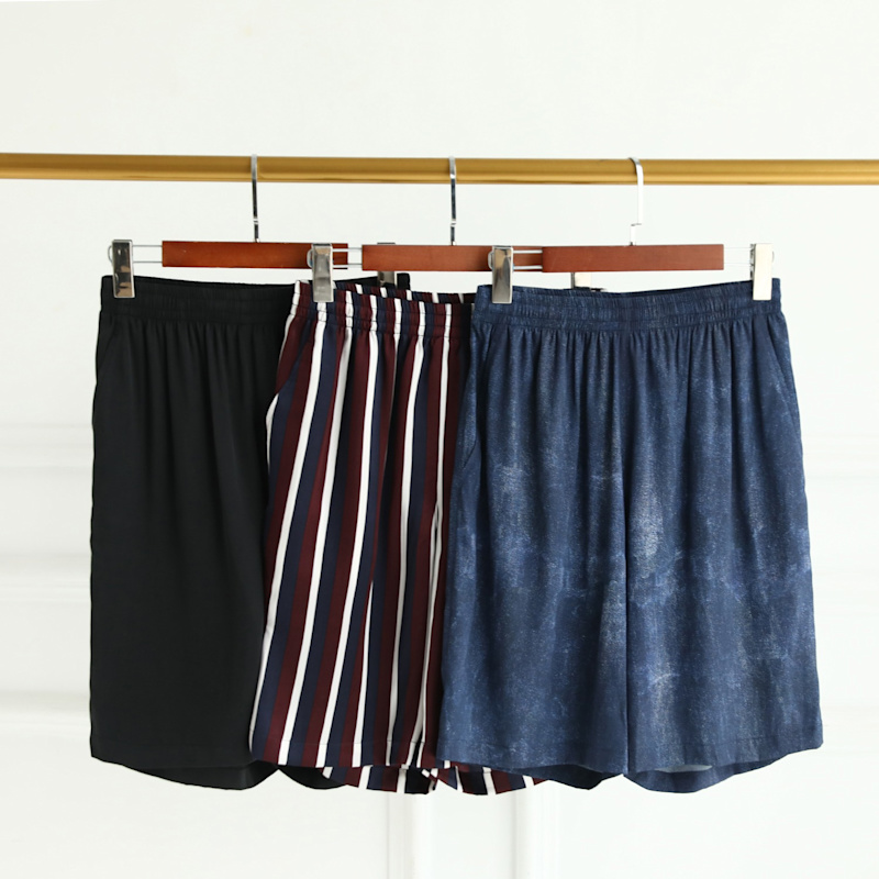 Thumbnail of Pure Mulberry Silk Tie Dye Printed Men Shorts | Mid Waist Silk Crepe image