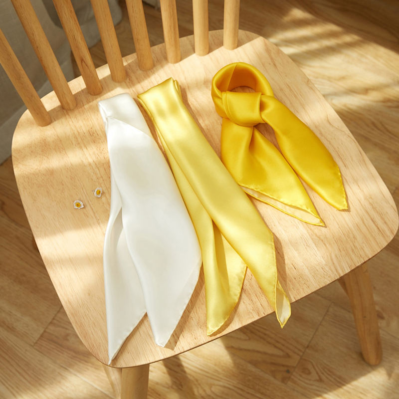 Thumbnail of Pure Silk Scarf Daffodil Solid Colour Collection Ivory Small image
