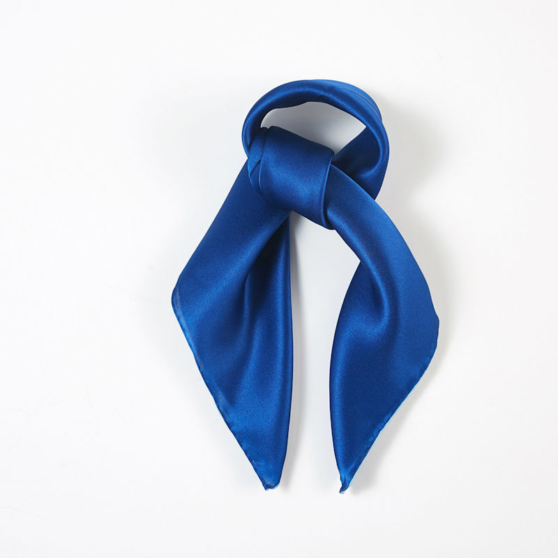 Thumbnail of Pure Silk Scarf Glacier Solid Colour Collection Navy Small image