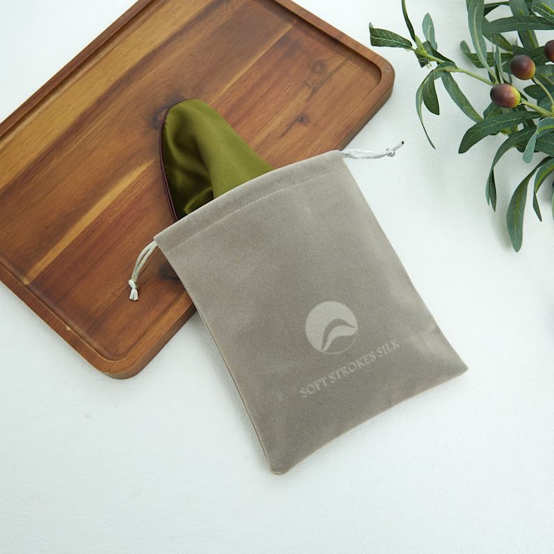 Thumbnail of Pure Silk Scarf Olive Tree Solid Colour Collection Olive Purple Small image