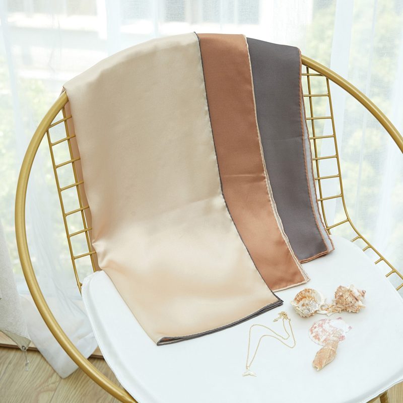 Thumbnail of Pure Silk Scarf Sand Beach Solid Colour Collection Grey Sand Large image