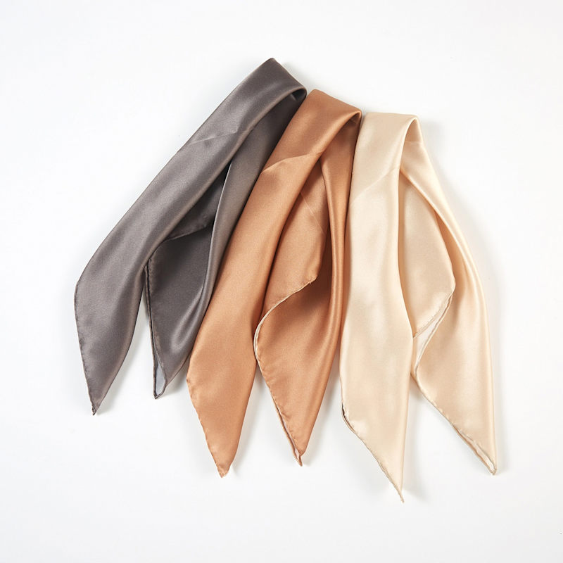 Thumbnail of Pure Silk Scarf Sand Beach Solid Colour Collection Grey Sand Large image