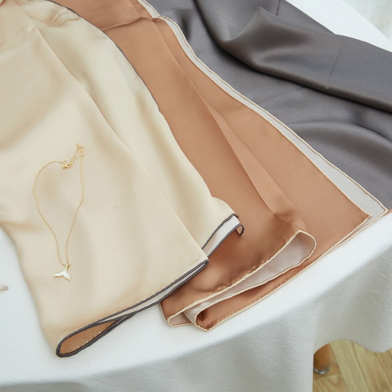 Thumbnail of Pure Silk Scarf Sand Beach Solid Colour Collection Pink Sand Small image