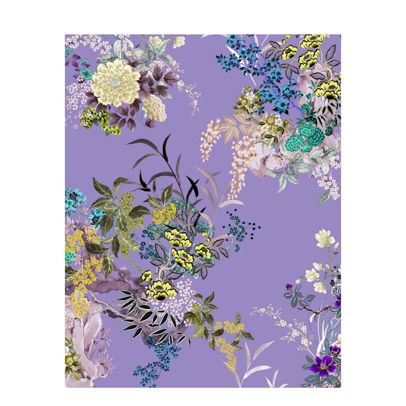 Thumbnail of Purple Crane Silk Satin Pyjama Set image