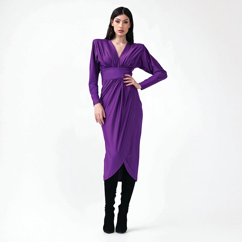 fitted lace wedding dress Mon Amour Purple Sequined Corset Midi Dress main image 1