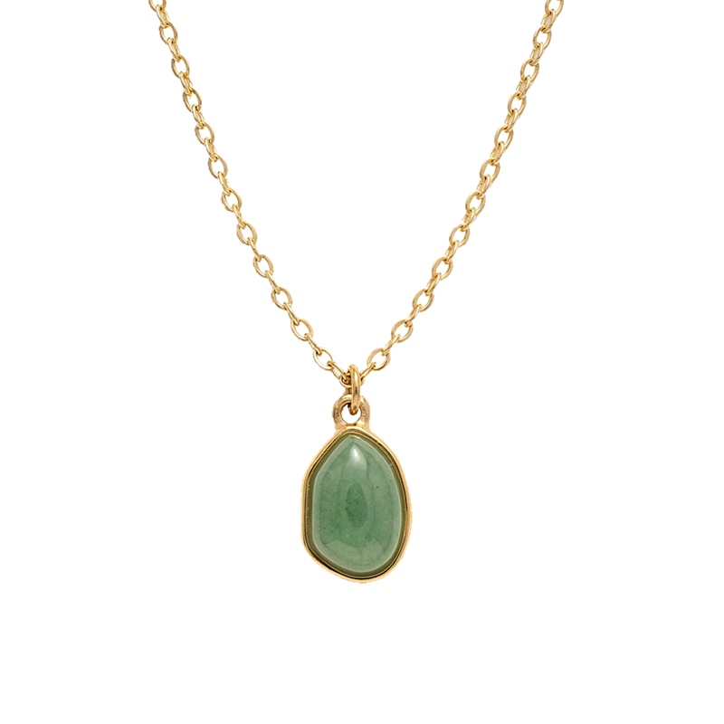 Thumbnail of Puzzle Jade Stone Pendant Necklace In Pebble image