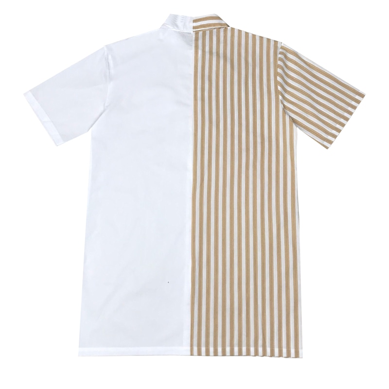 Thumbnail of Two Tone Shirt Dress - Yellow Stripe image