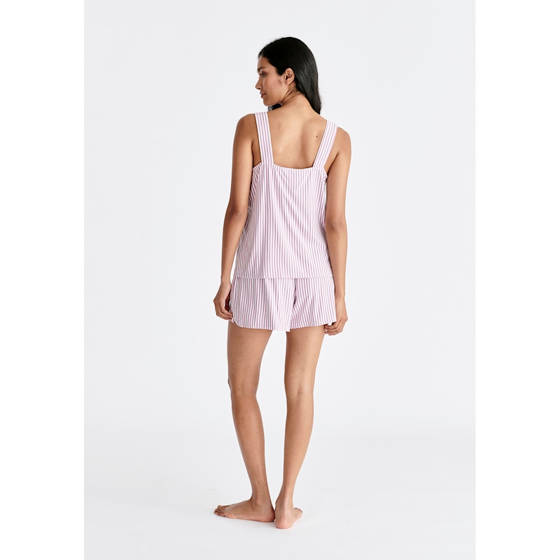 Thumbnail of Pyjama Vest Top And Elasticated Shorts In Pink & White image
