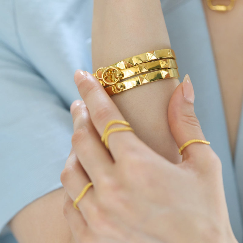 Thumbnail of Pyramid Stud Bangle image