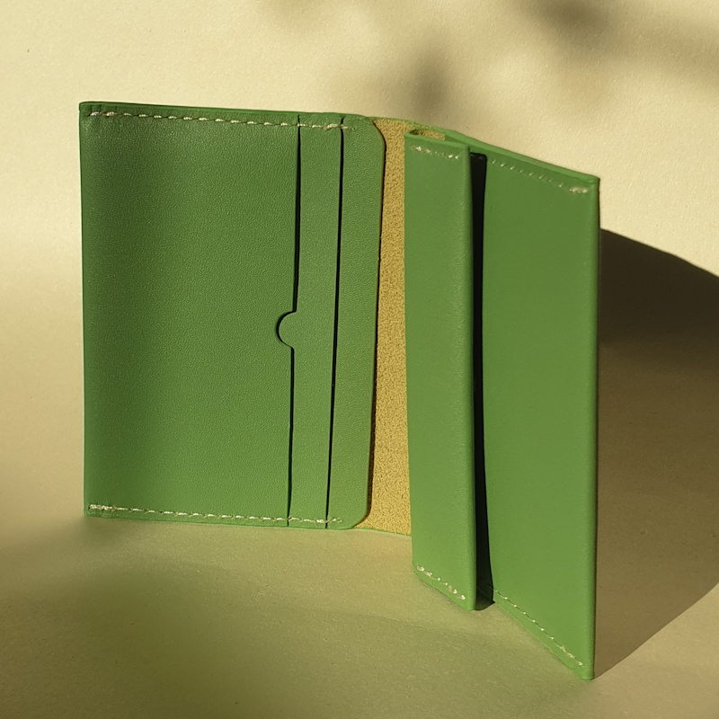 Thumbnail of Handmade Leather Coin & Card Wallet - Sea Green image