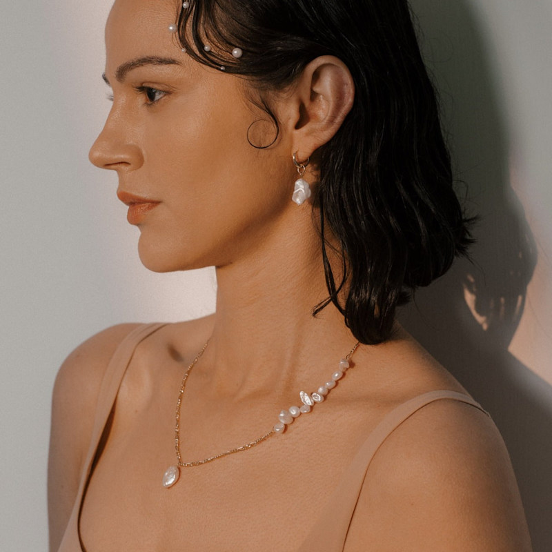 Thumbnail of Nassa Pearl Necklace - 18K Gold Vermeil image