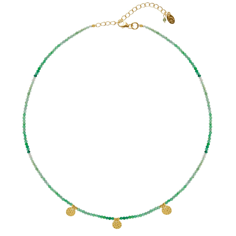Thumbnail of Be In Nature Gold Vermeil Beaded Necklace - Green Onyx image