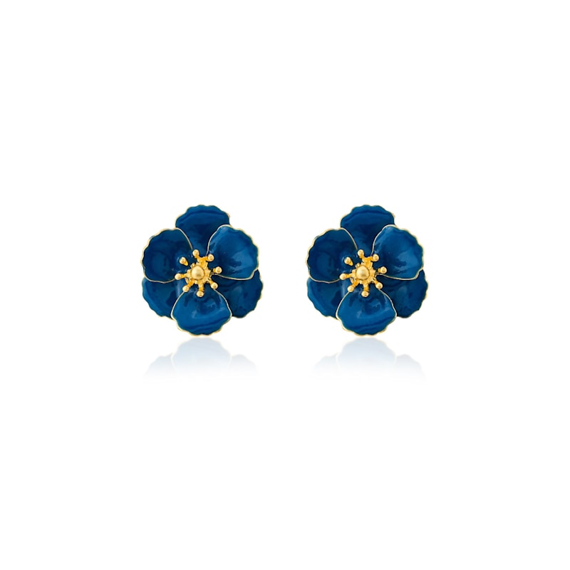 Thumbnail of Blue Blossom Flower Earrings image