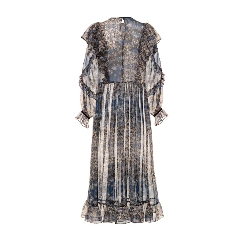 Thumbnail of Becky - Flower Silk Maxi Dress image