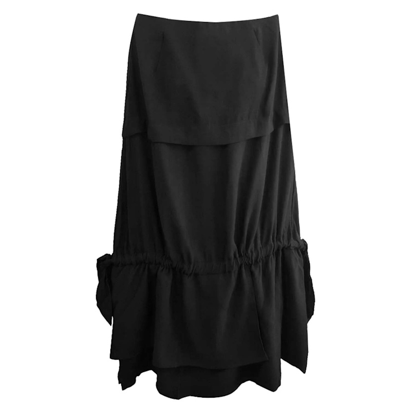 Thumbnail of Eamon Drawstring Midi Skirt In Black image