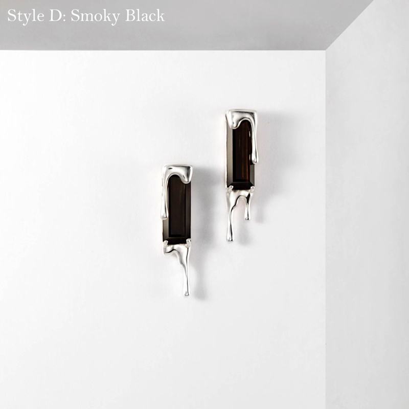 Thumbnail of Dripping Gemstone Sterling Silver Earrings image