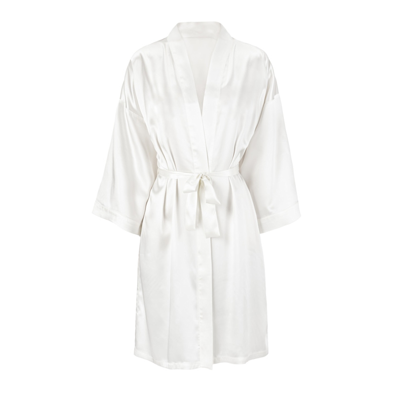 white midi satin dress Women's With You In Mind White Beaded V-Neck Midi Dress | Size: M