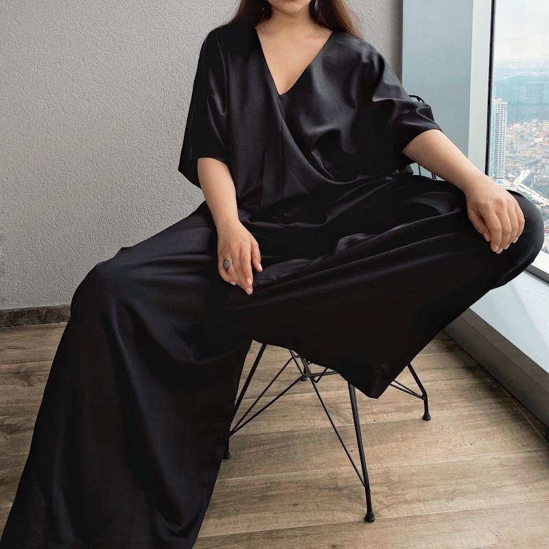 Thumbnail of Wide Leg Silk Palazzo Jumpsuit image