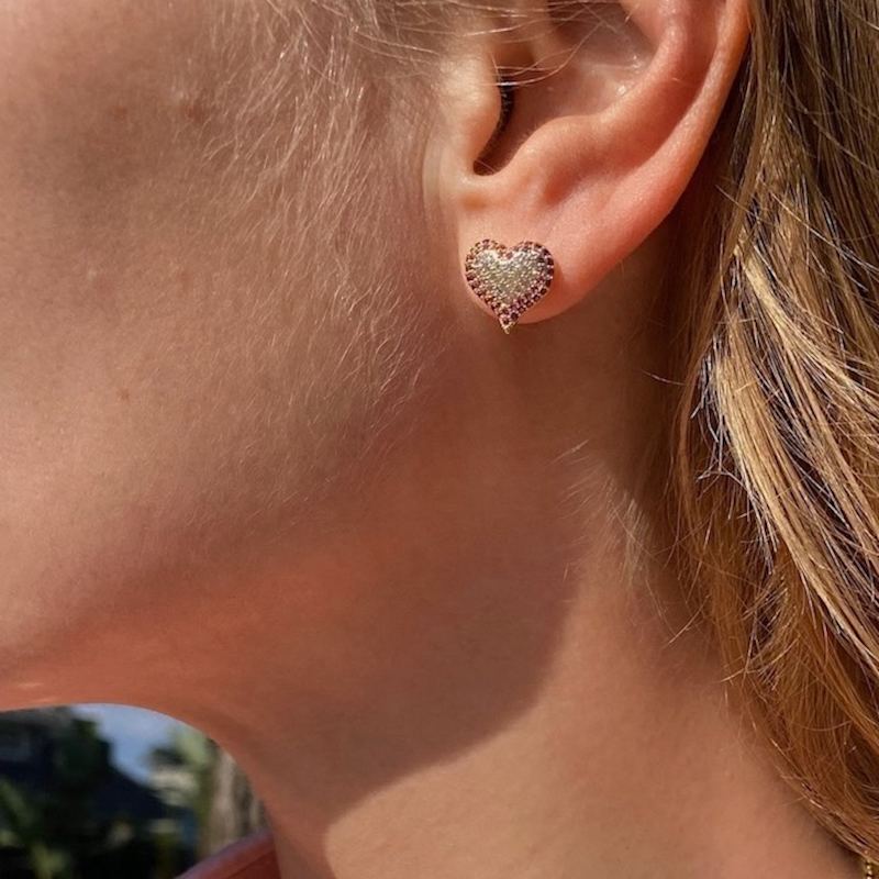 Thumbnail of Queen Of Heart Stud Earrings- Pink image