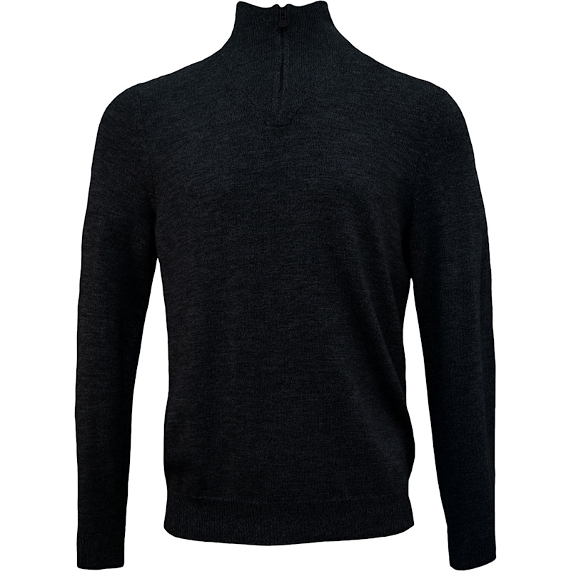 Thumbnail of Quest Fully Fashioned Quarter-Zip Merino Sweater - Black image