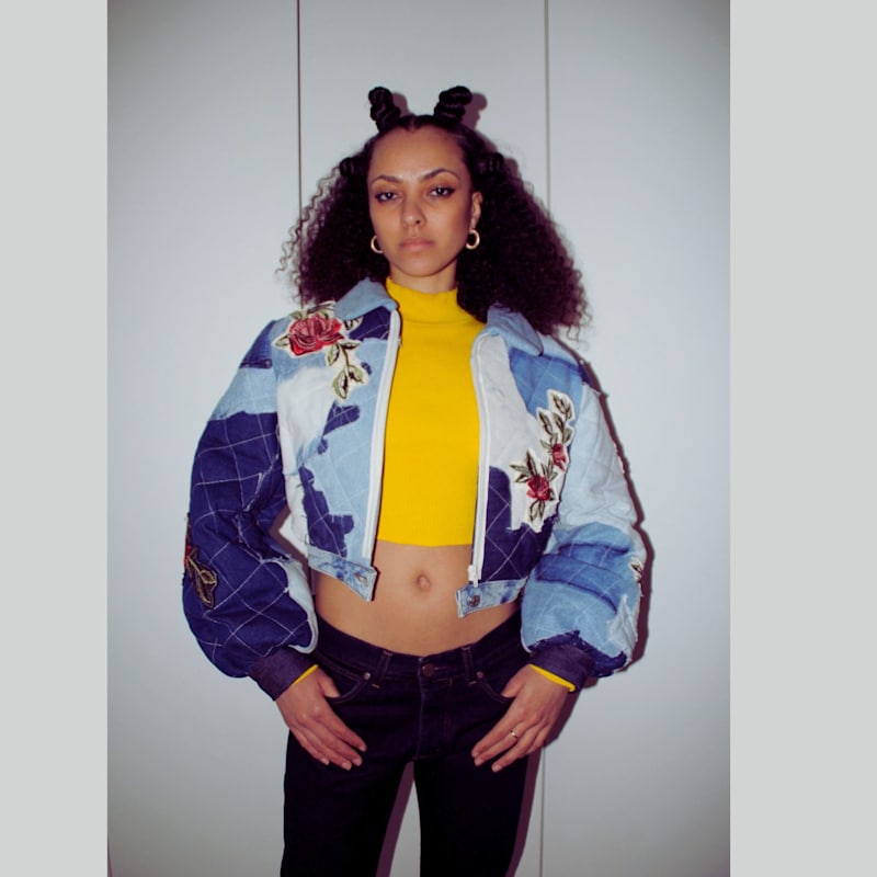Thumbnail of Quilted Denim Avant Garde Bomber Jacket image