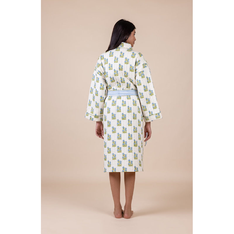 knee length dresses for ladies Reversible Dressing Gown in Eggshell main image 0