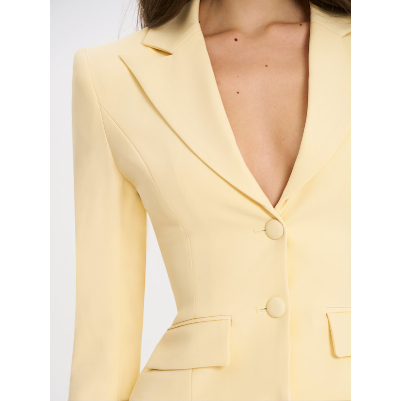 Thumbnail of Quinne Butter Yellow Slim-Fit Blazer image