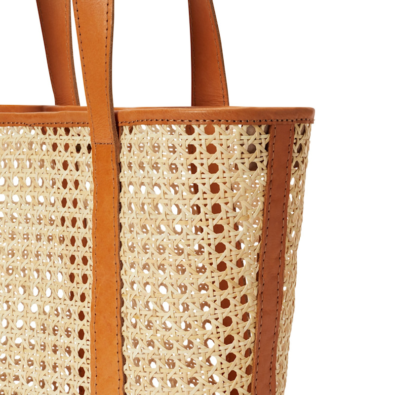 Thumbnail of Andrea Handmade Cane Woven And Leather Shopper Tote image
