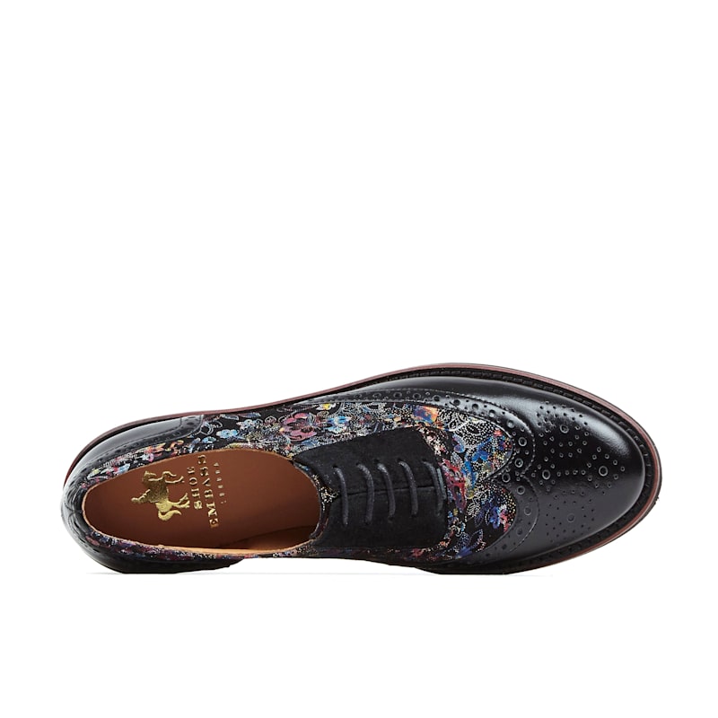 Thumbnail of Vivienne - Black Flower - Womens Oxford Shoes image