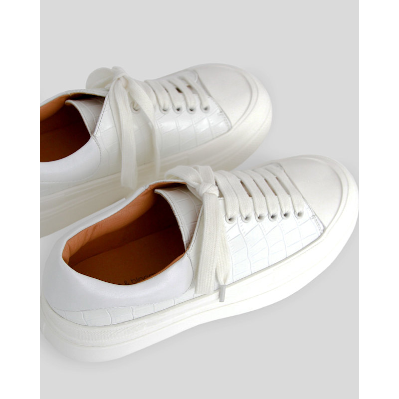 Thumbnail of Just A Dream Croc Leather Sneaker - White image