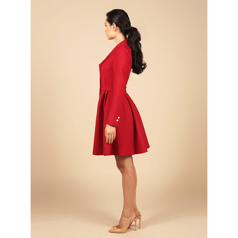Thumbnail of Kennedy 100% Wool Dress Coat In Rosso image