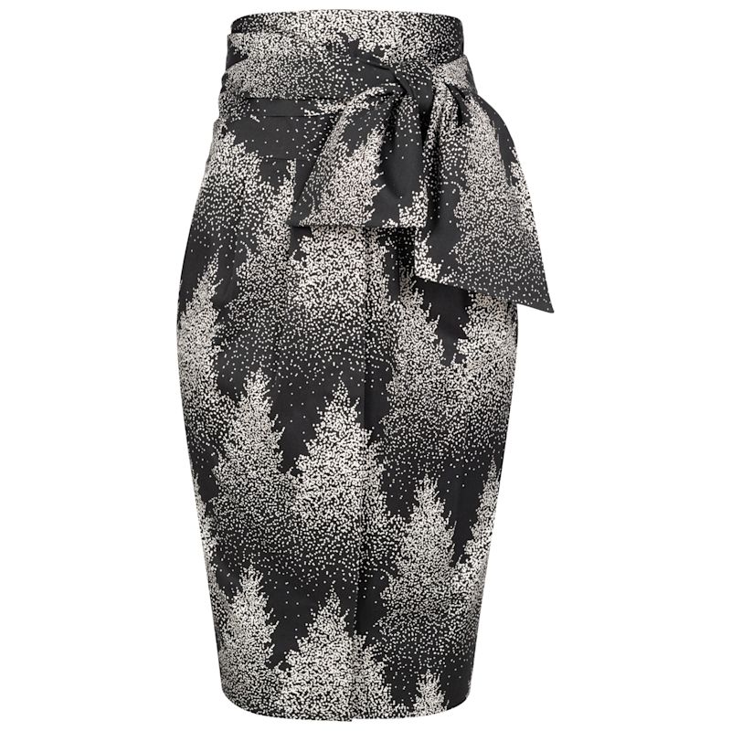 Thumbnail of Forest Print Pencil Skirt With Tie Belt image