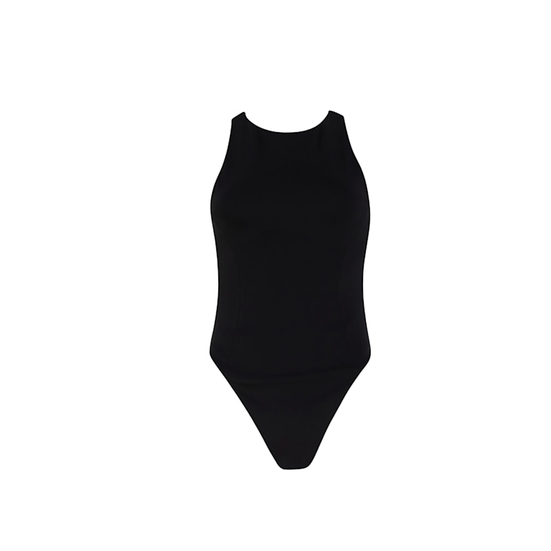 Thumbnail of Racer Neck Bodysuit - Black image