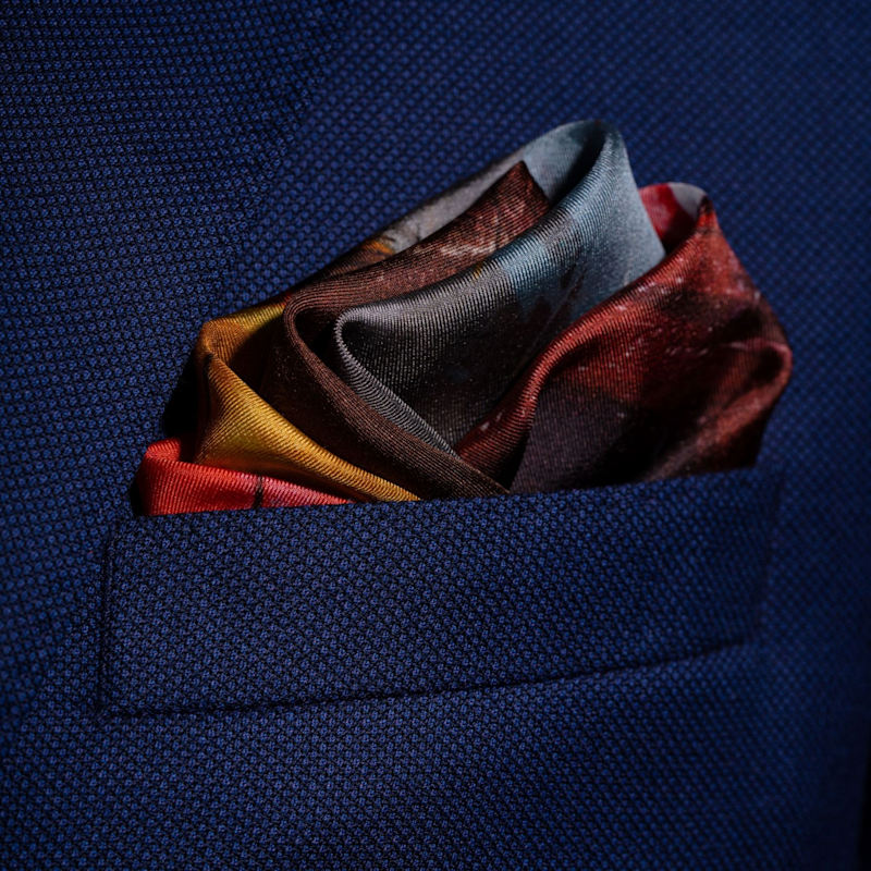 Thumbnail of 'Racing Legends' Sports Cars Silk Pocket Square. Medium-Size. image