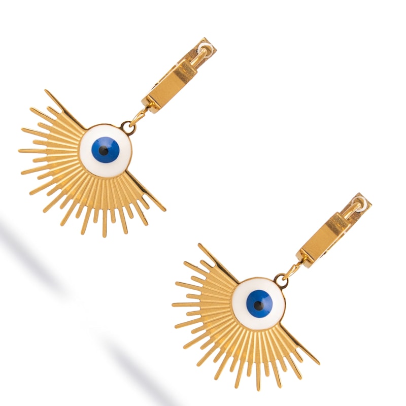 Thumbnail of Radiant Evil Eye Gold Earrings - Gold image