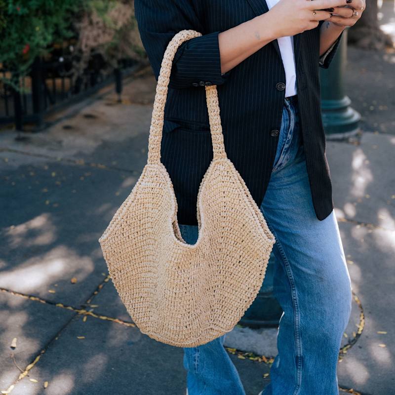 Thumbnail of Handwoven Raffia Tote Handbag image