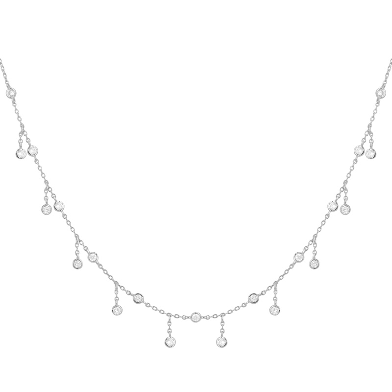 Thumbnail of Rain Drop Choker Necklace With Crystals - Rose Gold image