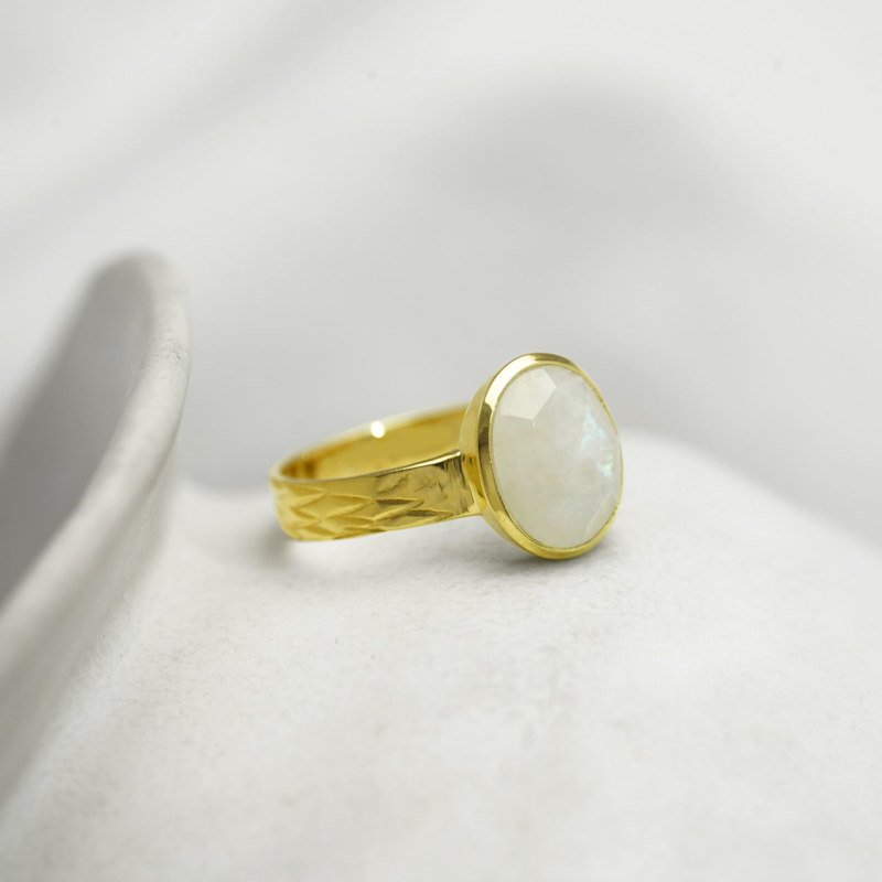 Thumbnail of Rainbow Moonstone Gold Ring image