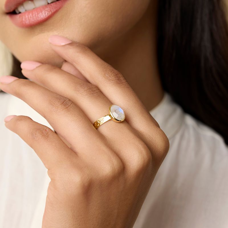 Thumbnail of Rainbow Moonstone Gold Ring image