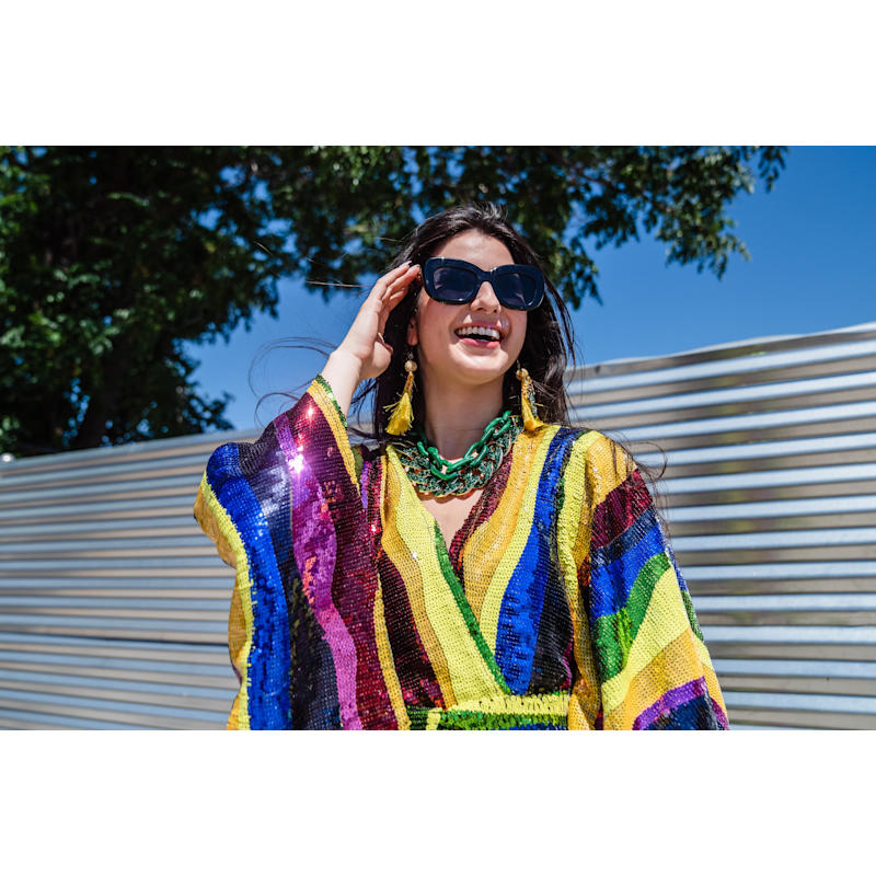 Thumbnail of Rainbow Road Sequin Kimono image
